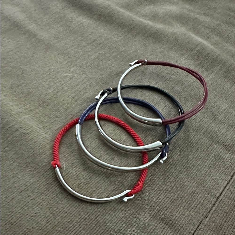 Silver corded 'Be Brave' Bracelets by Bravelet.